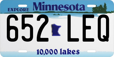 MN license plate 652LEQ