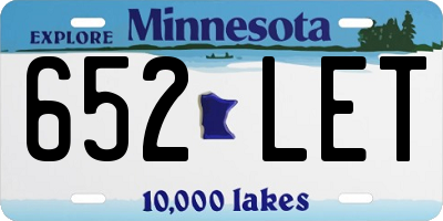 MN license plate 652LET
