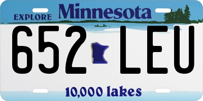 MN license plate 652LEU
