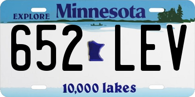 MN license plate 652LEV