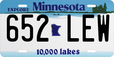 MN license plate 652LEW