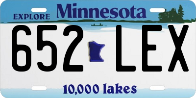 MN license plate 652LEX