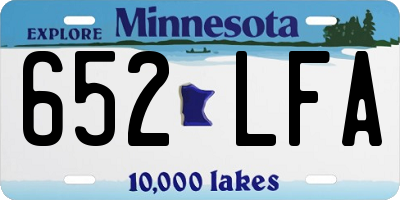 MN license plate 652LFA