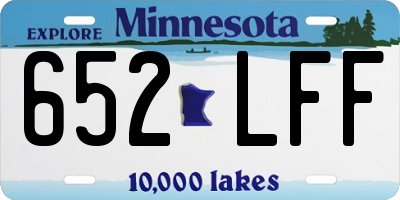 MN license plate 652LFF