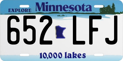 MN license plate 652LFJ