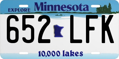 MN license plate 652LFK