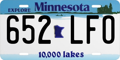 MN license plate 652LFO