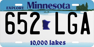 MN license plate 652LGA