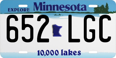 MN license plate 652LGC