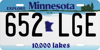 MN license plate 652LGE