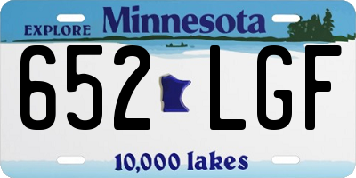 MN license plate 652LGF