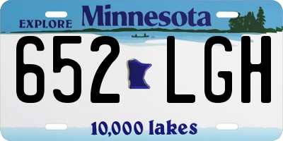 MN license plate 652LGH