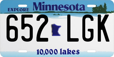 MN license plate 652LGK