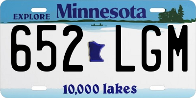 MN license plate 652LGM