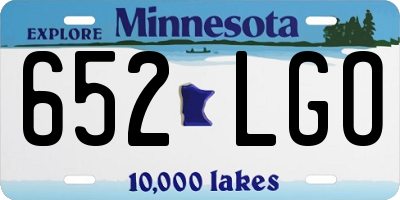 MN license plate 652LGO