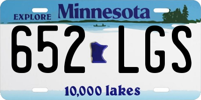 MN license plate 652LGS