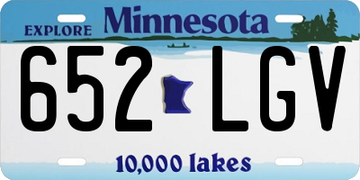 MN license plate 652LGV