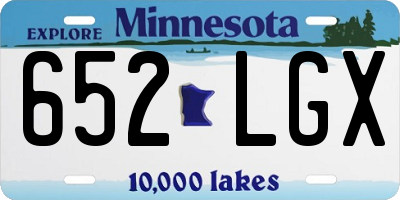 MN license plate 652LGX