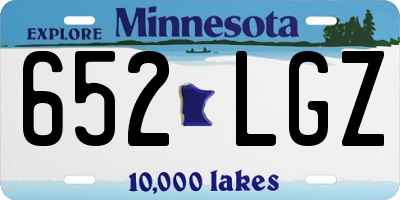 MN license plate 652LGZ