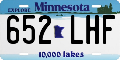 MN license plate 652LHF