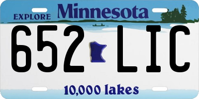 MN license plate 652LIC