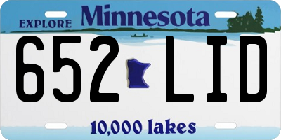 MN license plate 652LID