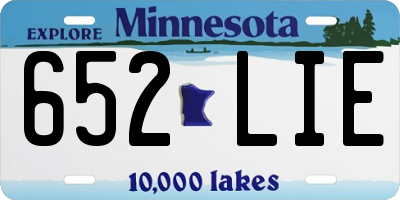 MN license plate 652LIE