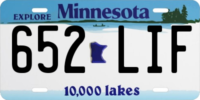 MN license plate 652LIF