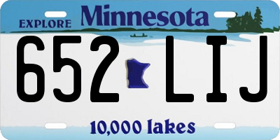 MN license plate 652LIJ