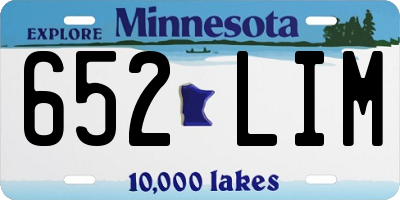 MN license plate 652LIM