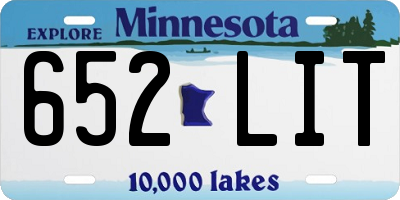MN license plate 652LIT