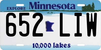 MN license plate 652LIW