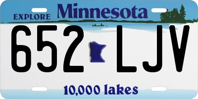 MN license plate 652LJV