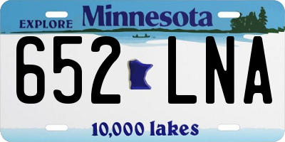 MN license plate 652LNA