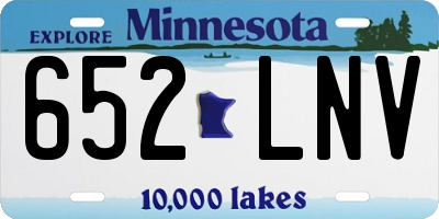 MN license plate 652LNV