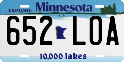 MN license plate 652LOA