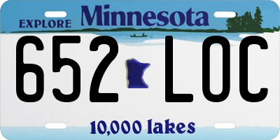 MN license plate 652LOC