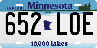 MN license plate 652LOE