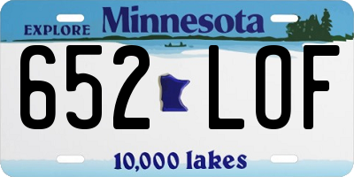 MN license plate 652LOF