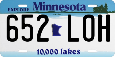 MN license plate 652LOH