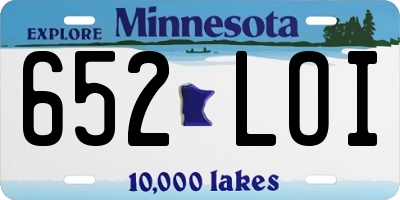 MN license plate 652LOI