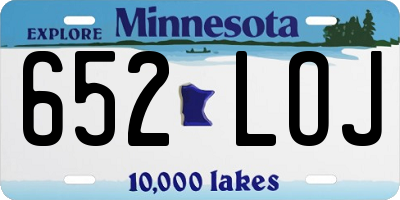 MN license plate 652LOJ