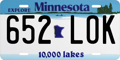 MN license plate 652LOK