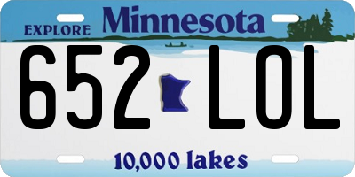 MN license plate 652LOL