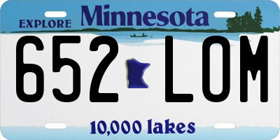 MN license plate 652LOM