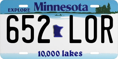 MN license plate 652LOR