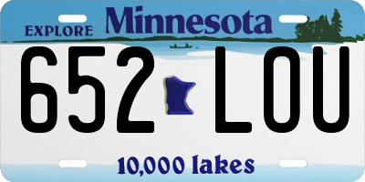 MN license plate 652LOU
