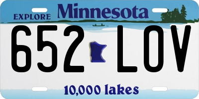 MN license plate 652LOV