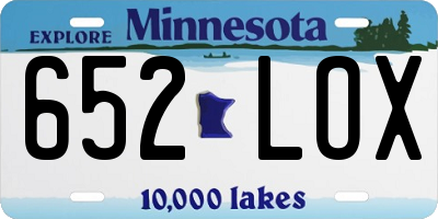 MN license plate 652LOX