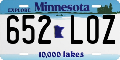 MN license plate 652LOZ